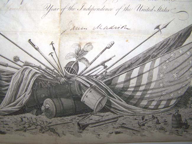 A War of 1812 Military Commission signed by Pres. James Madison on June 1, 1810, appointing James Bryson as Second Lt. — image 2